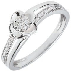 Engagement Ring white gold Rose Petals - 0.075 carat