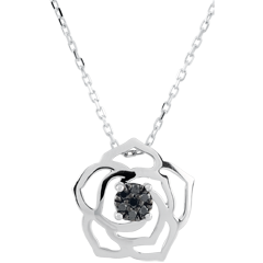 Eclosion Necklace - Rose Absolute - white gold and black diamonds - 18 carat