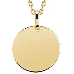 Edenly Yours - Medalla redonda para grabar - oro amarillo de 9 quilates