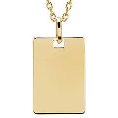 Edenly Yours - Medalla rectangular para grabar - oro amarillo de 9 quilates