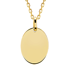 Edenly Yours - Medalla ovalada para grabar - oro amarillo de 9 quilates
