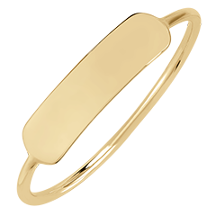 Edenly Yours - Anillo de medallón rectangular para grabar - oro amarillo de 18 quilates