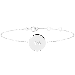 Edenly Yours - Brazalete de botón para grabar - oro blanco de 18 quilates
