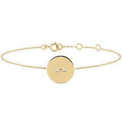 Edenly Yours - Bracelet bouton à graver - or jaune 9 carats