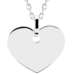 Edenly Yours - Médaille coeur à graver - or blanc 18 carats