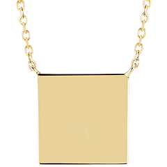 Edenly Yours - Collier médaille carrée à graver - or jaune 9 carats