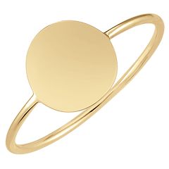 Edenly Yours - Round medallion ring to be engraved - 18 carat yellow gold