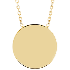 Edenly Yours - Round medal necklace to be engraved - 18 carat yellow gold
