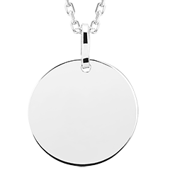 Edenly Yours - Ronde medaille om te graveren - witgoud 9 karaat