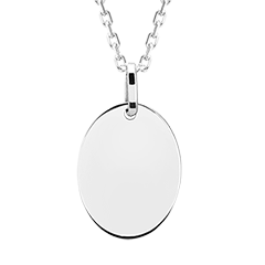 Edenly Yours - Medalion oval de gravat - aur alb de 9 carate