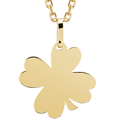 Edenly Yours - Medalion trifoi de gravat - aur galben de 9 carate