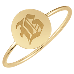 Edenly Yours - Round medallion ring to be engraved - 9 carat yellow gold