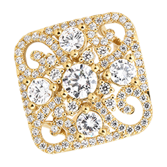 Eléandra Ring – 9-karätiges recyceltes Gelbgold und synthetische Diamanten