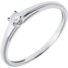 L'essentiel d'un solitaire or blanc 18 carats - 0.08 carat