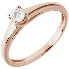 L'essentiel d'un solitaire or rose 18 carats - 0.185 carat