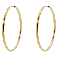 Créoles fines - diamètre 30mm - or jaune 9 carats