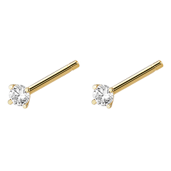 Boucles d'oreilles diamants Fraîcheur - Mini Éclat - puces or jaune 9 carats et diamants