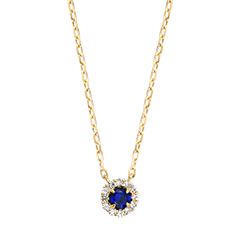 Noctéa Necklace – 9-Carat Yellow Gold, Sapphire and Lab-Grown Diamonds