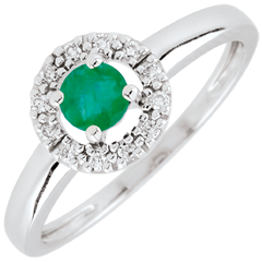 Bague Clévia - émeraude - or blanc 9 carats