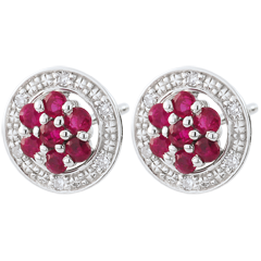 Boucles d'oreilles Isalia - rubis - or blanc 9 carats