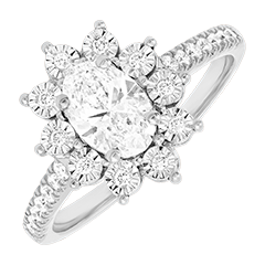 Anello Eterno Edelweiss - Daisy Chic - Oro Bianco 375/1000 e Diamanti Sintetici