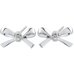 Orecchini Fiocco Carlotta - Oro bianco - Oro bianco - 9 carati - 4 Diamanti