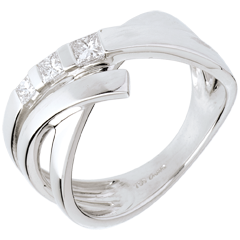 Anello Trilogy Treccia - Oro bianco - 18 carati -Diamanti - 0.26 carati