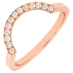 Fede nuziale Contour con diamanti – oro rosa 9 carati