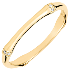 Fede Nuziale Giungla Sacra - Multi diamanti 2 mm - oro giallo 18 carati
