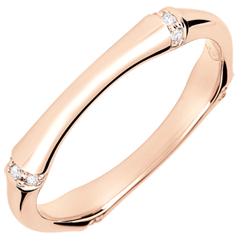 Fede Nuziale Giungla Sacra - Multidiamanti 3mm - oro rosa 18 carati