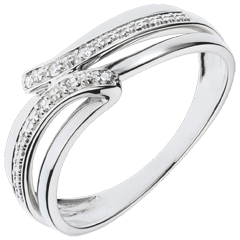 Pierścionek Serenity z białego złota 18-karatowego - 6 diamentów