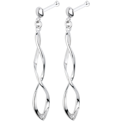 Boucles d'oreilles Carnaval or blanc 18 carats et diamants