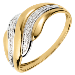 Bague Caresse du Désert - or blanc et or jaune 18 carats