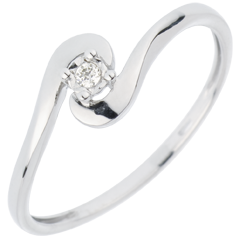 Bague Solitaire Nid Précieux - Union D'Amour - or blanc 18 carats