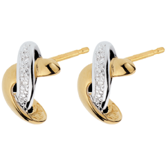 boucles d'oreilles admiration - or blanc et or jaune 18 carats