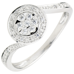 Bague La Danse du Cygne - or blanc 9 carats