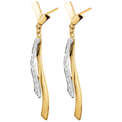 Boucles d'oreilles Maeva - or blanc et or jaune 18 carats