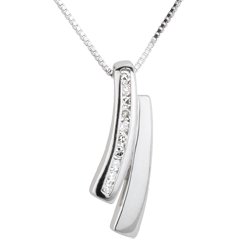 Collier sagesse or blanc 18 carats diamants