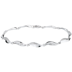 Bracelet Torsade or blanc 18 carats - 22 diamants