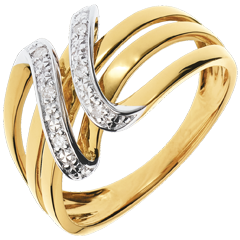 Bague Clé d'Ut - 6 diamants - or blanc et or jaune 18 carats
