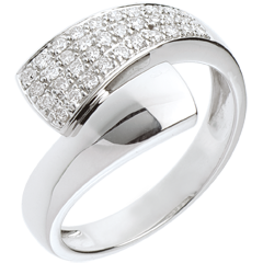 Bague tropique or blanc 18 carats pavée - 0.26 carats - 34 diamants