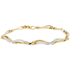 bracelet ondes du Nil deux ors et diamants - or blanc et or jaune 18 carats