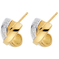 boucles d'oreilles attraction - or blanc et or jaune 18 carats