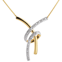 Bejewelled Yellow Gold Sensual Necklace - 20 Diamonds