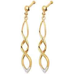 Cercei Carnaval aur galben de 18K şi diamante