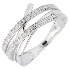 Inel Vârtej din aur alb de 18K - 6 diamante