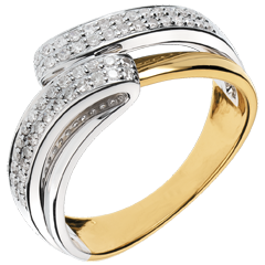 Inel Seninătate - 56 diamante de 0.28 carate - aur alb şi aur galben de 18K