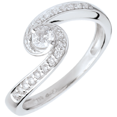 Inelul de logodnă Solitaire Destin - Vărsător - diamant 0.13 carate - aur alb de 18K