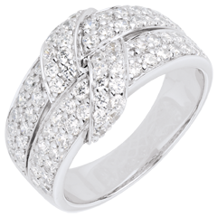 Inel legătură supremă diamante - aur alb de 18K