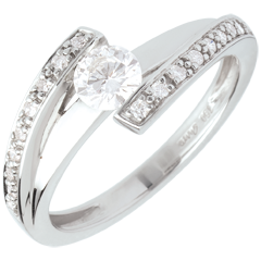 Inel de Logodnă Solitaire Destin - Aliénor - aur alb de 18K - diamant de 0.37 carate